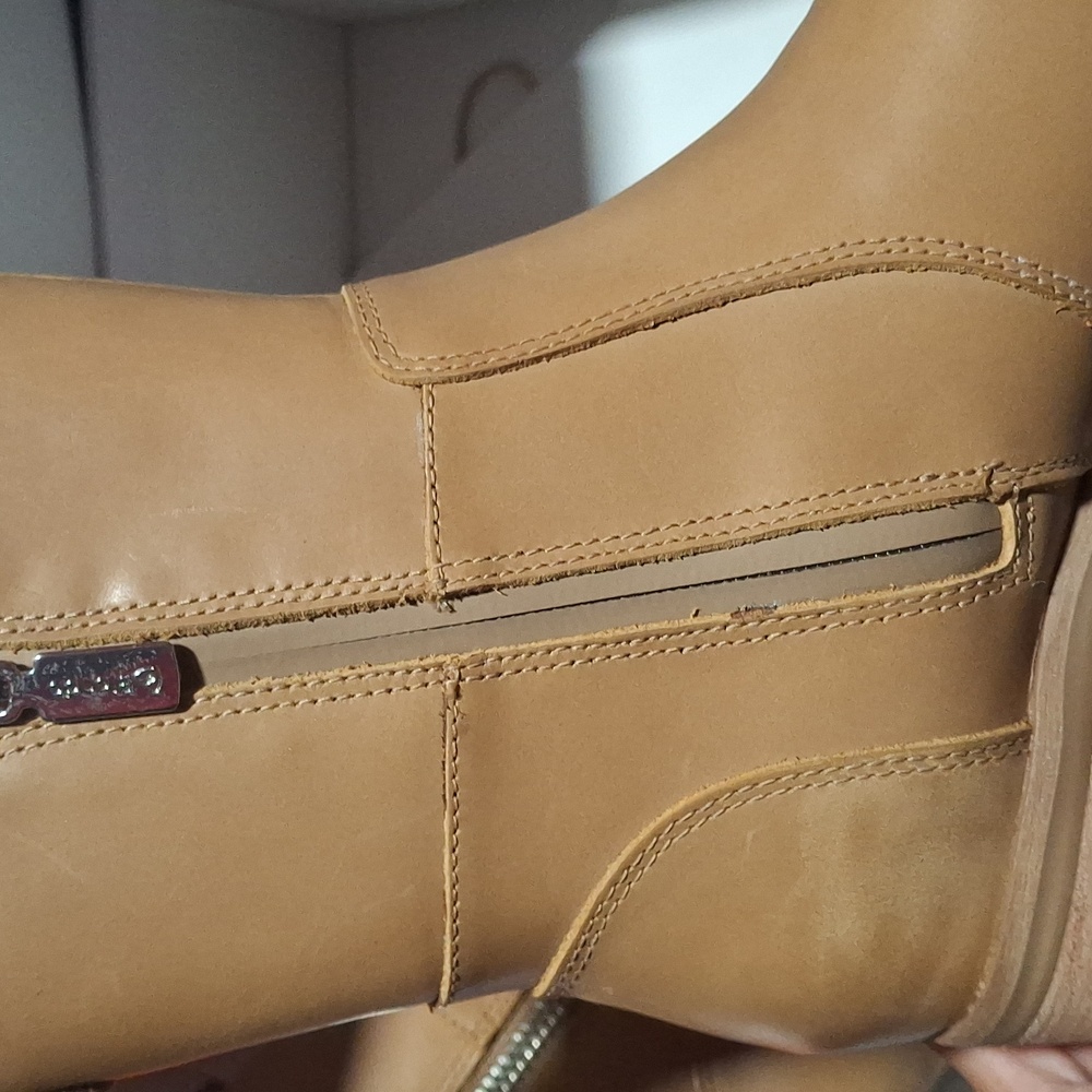 Blondo Tan Heeled Boots with Zipper - Picture 6 of 7